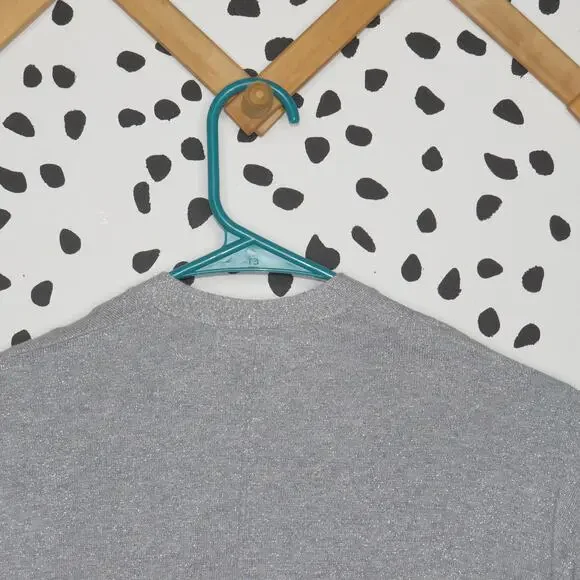 Old Navy Silver Metallic Open Front Girls Cardigan - Picture 4 of 6